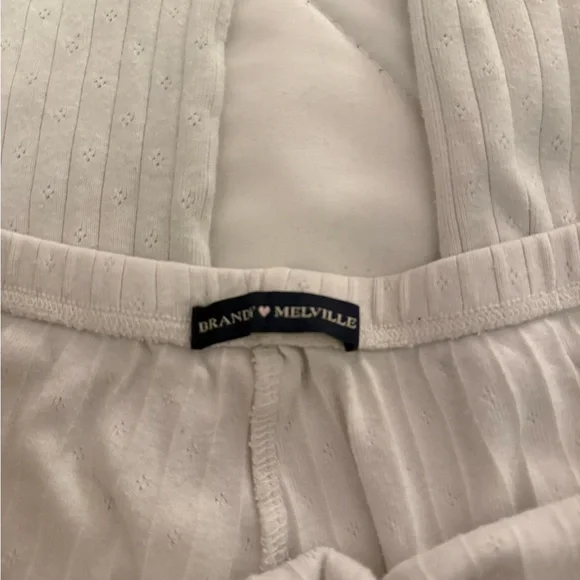 Brandy Melville Light Cream Corduroy Pants - Picture 3 of 4